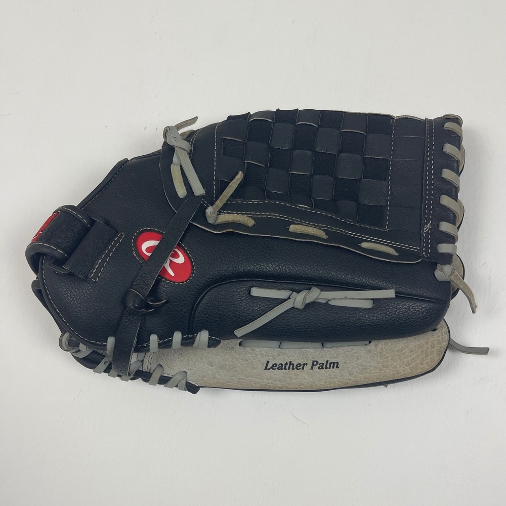 Rawlings RSB 14 Inch Softball Glove Black Leather Palm Basket Web RSB140GB